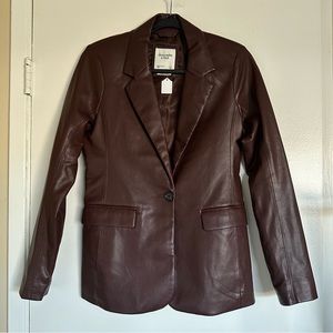 Abercrombie brown leather blazer